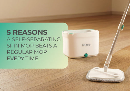 5 Reasons a self-separating spin mop beats a regular mop every time.